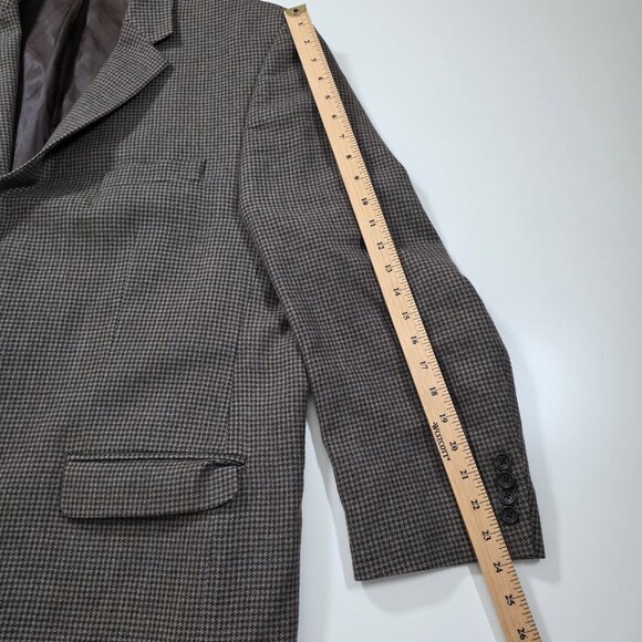 Lauren Ralph Lauren Blazer Mens US 52R Houndstooth Tweed Wool Lined 2B 2 Vented - Picture 6 of 16